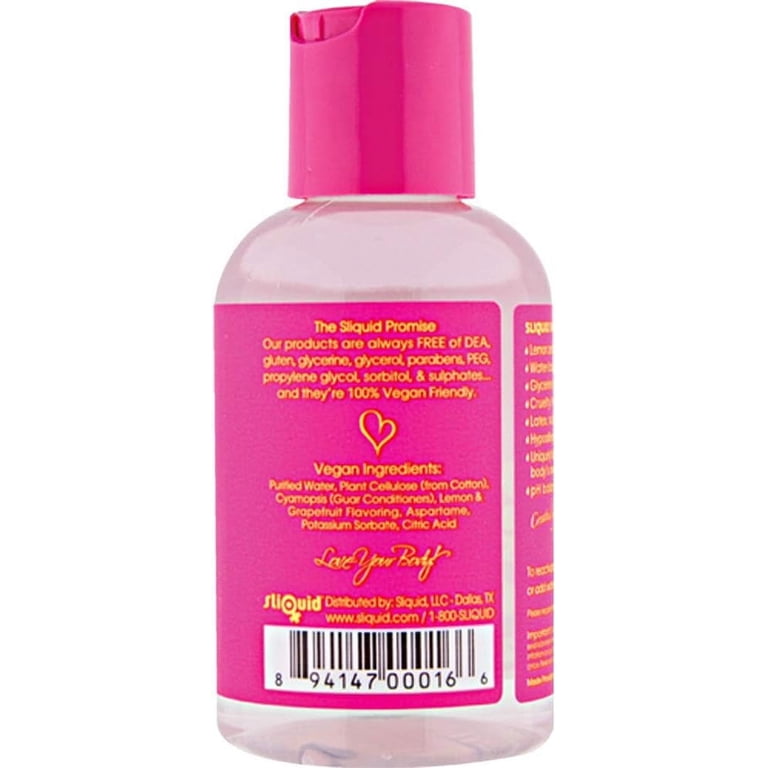 Sliquid Water Based Lubricant Pink Lemonade 4.2oz Hypoallergenic, pH  Balanced, Vegan Friendly