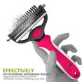thumbnail image 2 of 2 in 1 Professional Grooming Rake for Cats & Dogs-Dematting Comb for Easy Mats & Tangles Removing,Hair Removal Cleaner for Pets(Rose), 2 of 7