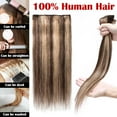 thumbnail image 5 of MY-LADY 8Pcs 18Clips Clip in Hair Extensions Human Hair for Women Double Weft Brazilian Remy Straight Human Hair Clip in Hairpiece 14inch #4P27 Medium Brown & Dark Blonde, 5 of 8