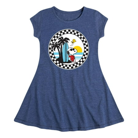 

Peanuts - Snoopy Surfs Up - Toddler and Youth Girls Fit And Flare Dress