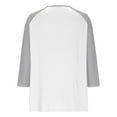 thumbnail image 5 of Craaazy Shirts for Women Button V-neck 3/4 Sleeve Color Block T-Shirts Casual Blouses Gifts, 5 of 9