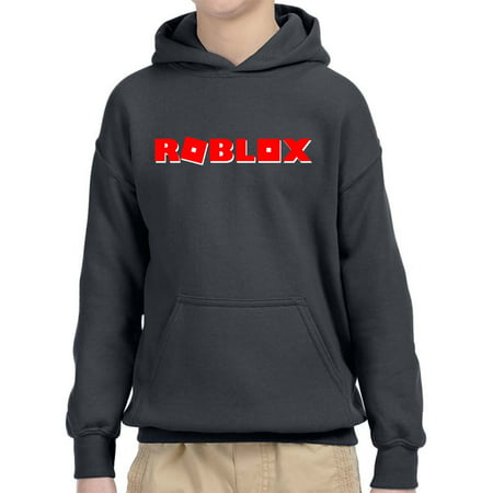 New Way 922 Youth Hoodie Roblox Logo Game Filled Unisex Pullover Sweatshirt Small Charcoal - roblox pink hoodie