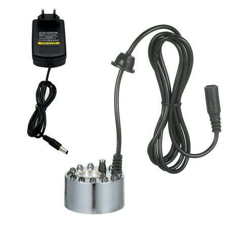 

24V 24W Mist Maker with 12 LED Lamps Mist Atomizer Aquarium Bubbler Fogger for Fish Tank Small Rockery Bonsai Accessory Plug