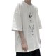 thumbnail image 4 of Camisa de media manga para hombre, cuello redondo, estampada, holgada, informal, para hombre, manga corta, jersey, camisa, Top para verano, diario, blanco, XL, 4 of 14