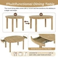 thumbnail image 5 of Multifunctional Dining Table Set with Extendable Round Table, 5 Piece Dining Room Table Set with Two Small Drawers and 4 Upholstered Dining Chairs, Round for Kitchen(Natural), 5 of 9