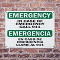 thumbnail image 4 of (2 Pack) In Case Of Call 911 Bilingual OSHA Emergency Sign 14 Inch X 10 Inch Indoor / Outdoor Rust-Free Aluminum Metal Signs for Workplace, Workshop, and Construction Site, Made in the, 4 of 8