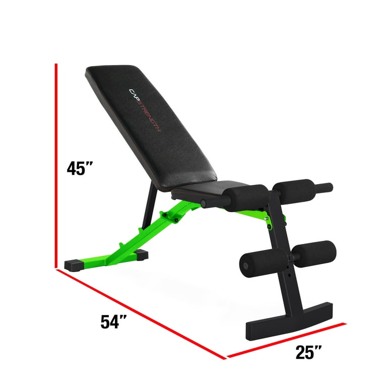 CAP Strength Adjustable FID Weight Bench 600 lb Weight Capacity Green