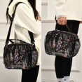 thumbnail image 5 of FORMRS Student Insulated Lunch Bag with Shoulder Strap Reusable Cooler Box for School, Dark Flowers Pattern, 5 of 9