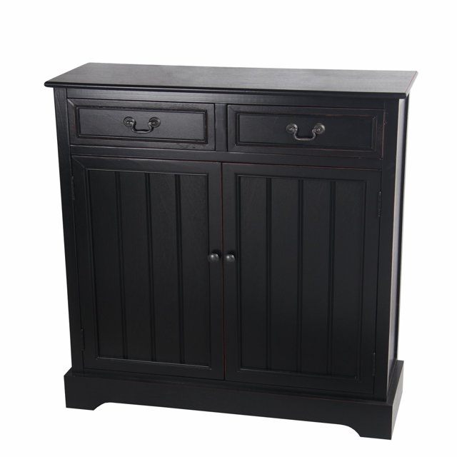 2 Drawer 2 Door Black Accent Chest - Walmart.com