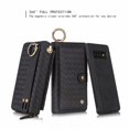 thumbnail image 3 of Galaxy S10 Plus Wallet Case, Dteck Multi-Functional PU Leather Zipper Wristlets Clutch Detachable Magnetic 13 Card Slots 4 Cash Purse Protection Back Cover For Samsung Galaxy S10+, Black weave, 3 of 11