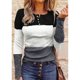 thumbnail image 4 of Camisa base de manga larga con cuello redondo y botones para mujer, 4 of 6