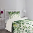 thumbnail image 2 of Ambesonne Eucalyptus Leaves Quilted Bedspread Set 2 Pcs, Leafy Branches, Twin Size, Fern Green Pastel Yellow, 2 of 4