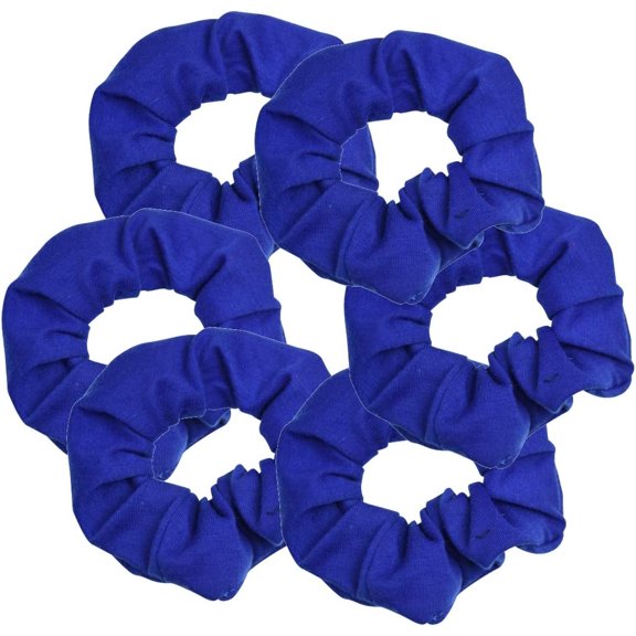 Motique Accessories Large Solid Hair Scrunchie - Set of 6-Royal