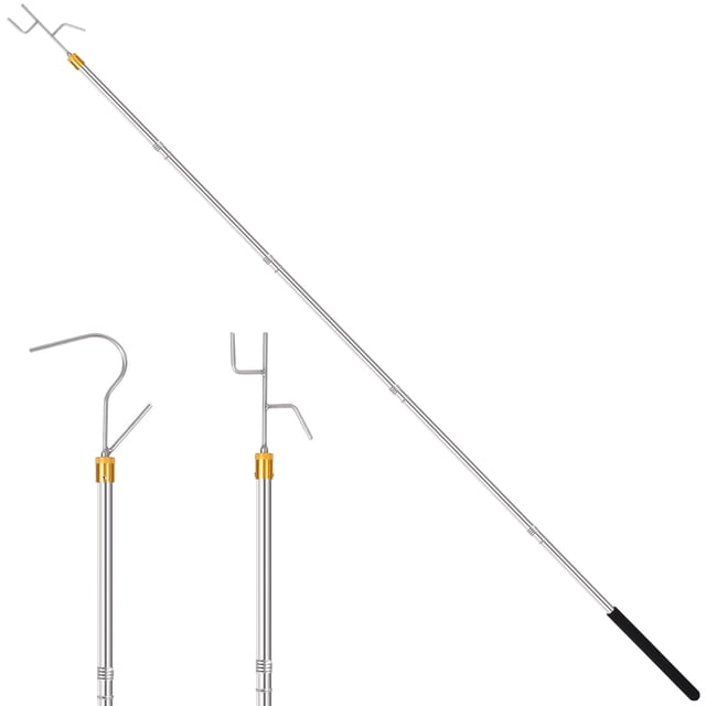 Barra para colgar ropa Cagaloi, ajustable, 74 — 180 cm, acero inoxidable