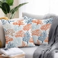 thumbnail image 2 of Summer Ocean Outdoor Pillow Covers Pack of 2 Orange Teal Blue Coral Coastal Nautical Waterproof Throw Pillow Covers Decorative Cushion Cases for Patio Garden Tent Balcony Couch 24x24 inch, 2 of 8