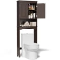 thumbnail image 7 of Aiho Over The Toilet Storage Cabinet Bathroom Shelves Organizer Space Saver Freestanding Restroom Shelf with Doors Anti-Tip Device Adjustable Shelf - Dark Brown, 7 of 7