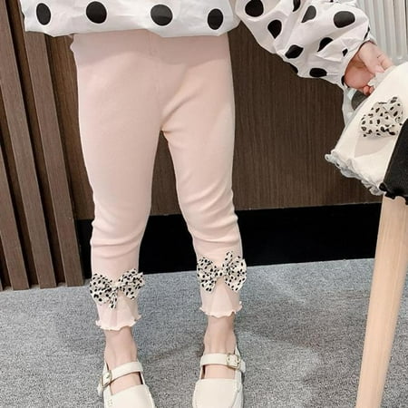 

Toddler Girls Leggings Basic Ribbed Girl Footless Pants Tights 1-6 Years