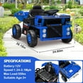 thumbnail image 4 of Kids Ride On Truck Toy, Electric Dump Truck with Remote Control – Automatic Dump Bed, Shovel, LED Lights, Music & Shock Absorption – Construction Vehicle for Ages 3+, 4 of 6