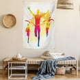 thumbnail image 2 of Olympics Tapestry, Silhouette of a Winner Champion Man on Grunge Background Colorful Illustration, Wall Hanging for Bedroom Living Room Dorm Decor, 60W X 80L Inches, Yellow Puple, by Ambesonne, 2 of 5