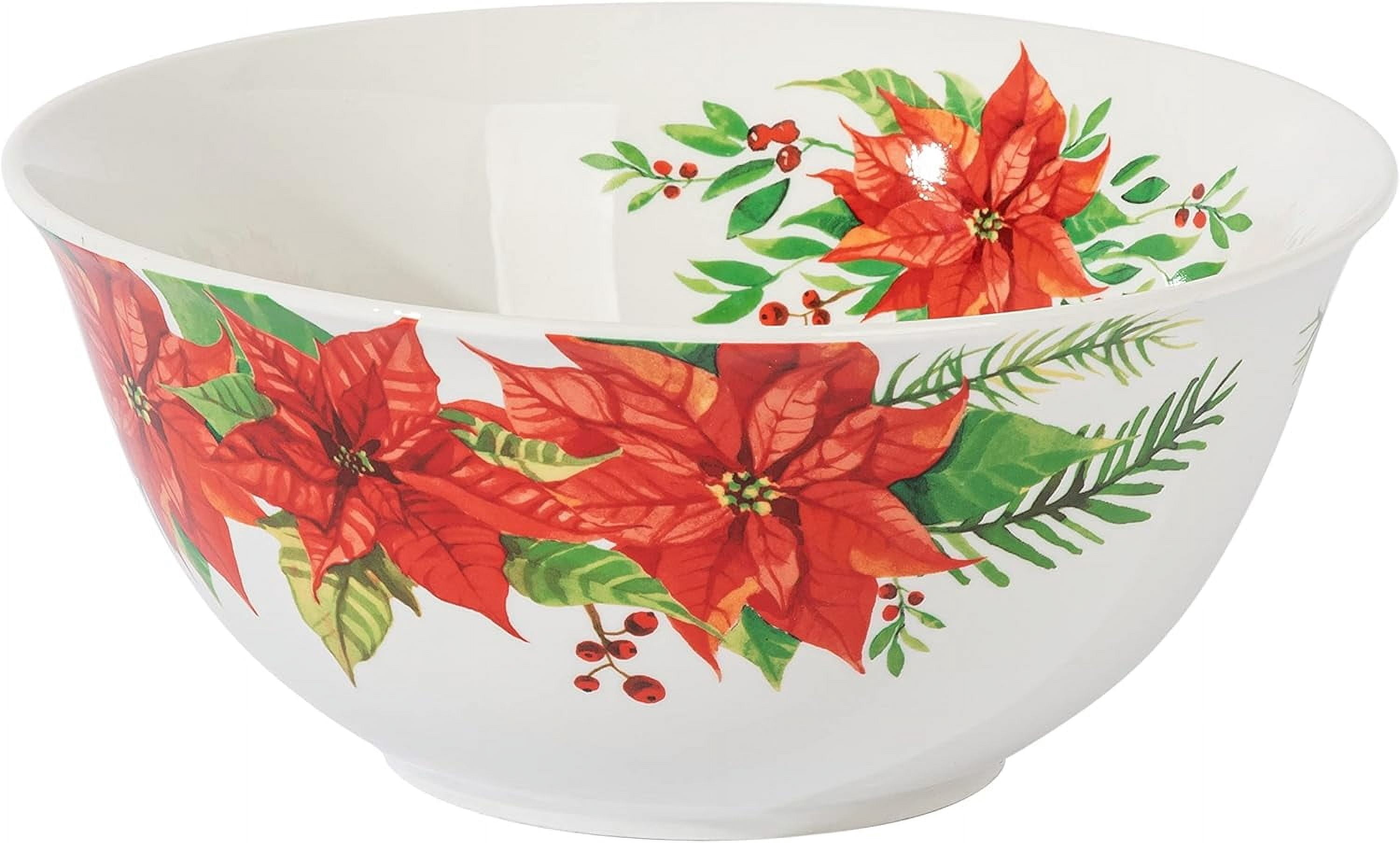 Gibson Home Magic Poinsettia 4 Piece Serving and Accessories Set