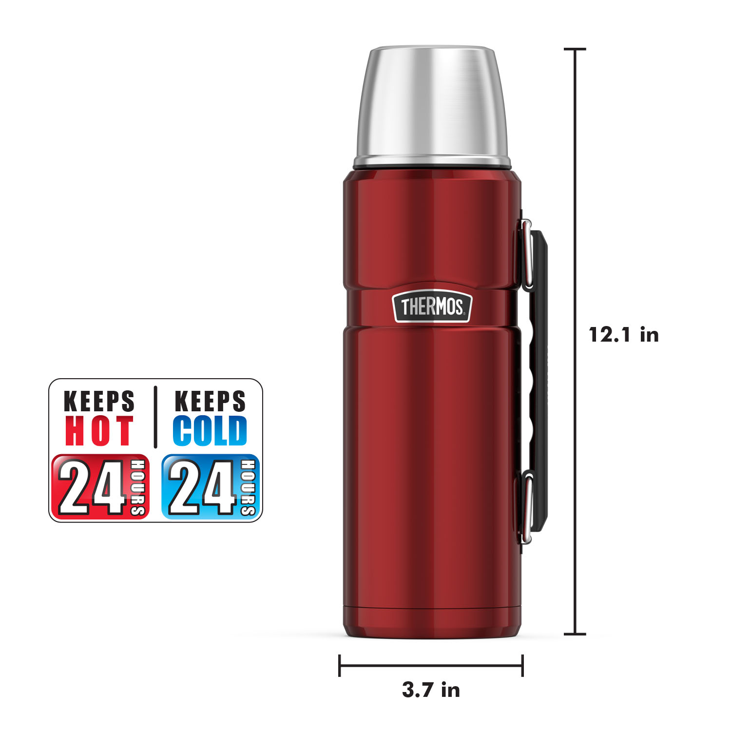 Thermos SK2010CRTRI4 Stainless King Bottle, 1.2L (Cranberry Red) - image 5 of 5