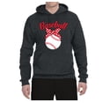 thumbnail image 2 of Wild Bobby, Cute Baseball Mom Ribbon Gift, Mother's Day, Unisex Graphic Hoodie Sweatshirt, Heather Black, Medium, 2 of 3