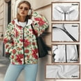 thumbnail image 6 of COEQINE Oversized Women's Hoodie Fashion Full Zipper Sweatshirts Dahlia Green Pattern Long Sleeve Casual Wear Y2K Soft Jacket Fall Outfits Tops with Pockets, XS, 6 of 7