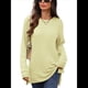 thumbnail image 3 of Camiseta Holgada de Larga con Cuello Redondo y Estampado Geométrico de Jacquard para Mujer, Ropa de Invierno 2025 Amarillo XXL, 3 of 10