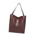 thumbnail image 4 of Bolso de hombro de las mujeres bolso de mango para los desplazamientos al aire libre vacaciones playa regalo Marrón oscuro, 4 of 10