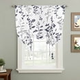 thumbnail image 2 of Grey Black Botanical Balloon Curtains for Windows, Bedroom Curtains 54 Inch Length, Watercolor Spring Floral Summer Leaf Tie Up Curtains Panels Thermal Insulated Bathroom Curtains Window 42"x54", 2 of 8