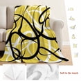 thumbnail image 5 of Yellow Geometric Blanket Soft Cozy Warm Throw Blanket for Couch, Plush Fuzzy Flannel Fleece Blankets for Sofa, Farmhouse Abstract Black White Striped Bed Blankets Lightweight Gifts for Women, 50"x80", 5 of 9