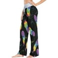 thumbnail image 2 of Women's Rainbow Bird Feather_360117785 Pajama Pants, Casual Pajama Bottoms Lounge Pants Wide Leg, 2 of 7
