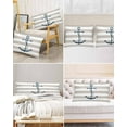 thumbnail image 6 of Hokiten Pillow Cases Standard Size Set of 2, Lumbar Pillow Covers, Beige White Striped Satin Pillowcases with Zipper for Hair/Skin, Navy Blue Beach Nautical Anchor Ocean Coastal 20x26 Inches, 6 of 6