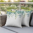 thumbnail image 4 of Eucalyptus Leaf Pillow Covers 2 Pack Spring Teal Green Plant Rustic Farmhouse Watercolor Pillowcase Waterproof Outdoor Throw Pillow Cover for Patio Garden Square Cushion 18”x18”, 4 of 9