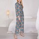 thumbnail image 3 of Balery Popcorn Conjunto de Pijama con Estampado para Mujer, Conjunto de Dos Piezas con Manga Larga, Ropa de Dormir Suave con Bolsillos, Pijamas Cómodos-Small, 3 of 7
