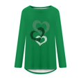 thumbnail image 4 of Long Sleeve Shirts for Women Dressy Casual Crew Neck Hem Flowy Tops Color Block Geometry Printed Oversized Loose Tunic Shirts Graphic Tees for Spring Fall #B06-Orange S, 4 of 5