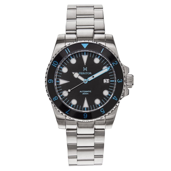 Heritor Automatic Luciano Bracelet Watch W/Date - Black/Blue