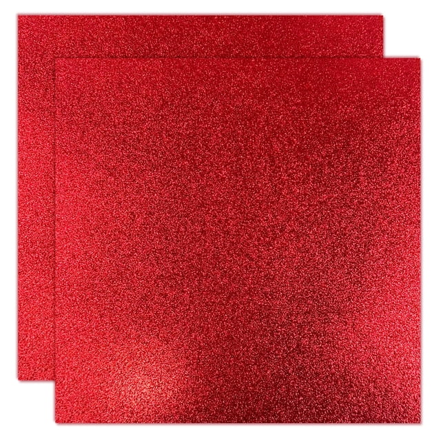 Cartulina con purpurina YINUOYOUJIA, 12 x 12, 300 g/m², roja, 12 hojas