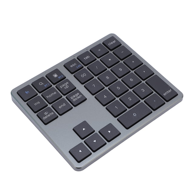 BT Number Pad, Rechargeable Cordless Numeric Keypad, 35 Keys External Numpad Keyboard for Laptop PC Tablet, Cordless BT Dual Mode