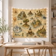 thumbnail image 5 of Fantasy Treasure Map Islands on a Teal Ocean, Whimsical Illustration for Ocean Lovers, Nautical Storybook Wall Art, Housewarming Gift Tapestry Wall Hanging for Bedroom and Living Room, 5 of 7