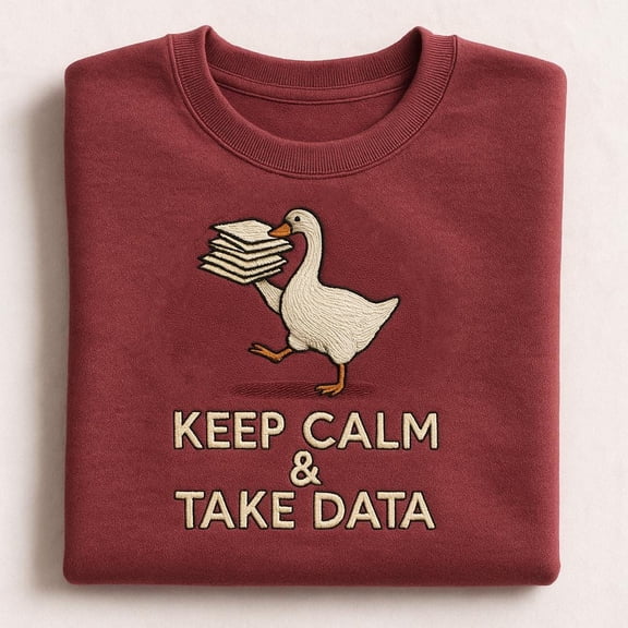 Keep Calm & Take Data Embroidered Sweatshirt, Funny BCBA RBT Hoodie, Behavior Analyst Gift, Data Collector Crewneck, Goose