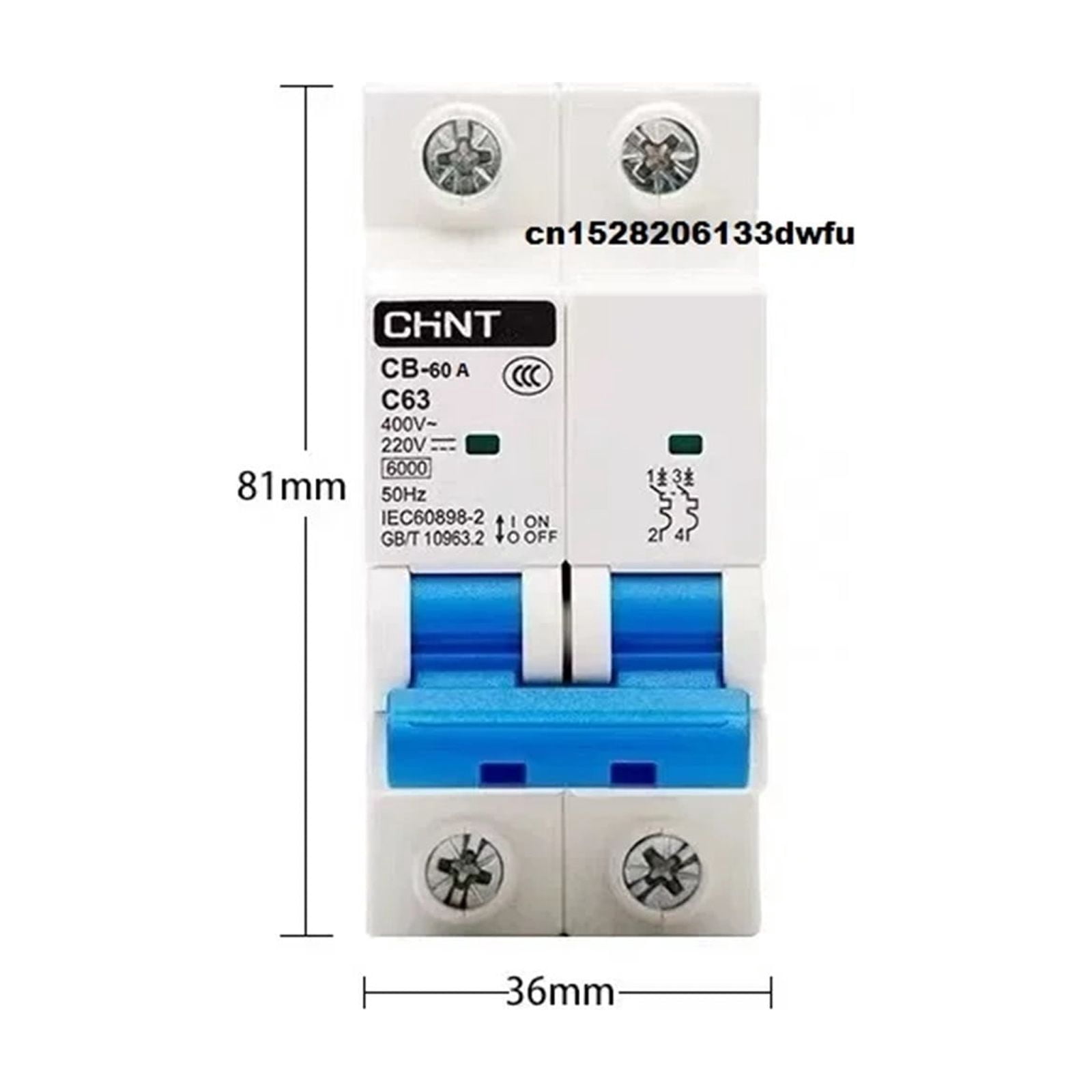 MCB Electric Vehicle Bicycle Solar Energy Power CB 63A 125A DC 110V 220V AC 230V 400V Miniature DIN Rail Circuit Breaker