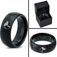 thumbnail image 4 of Tungsten Cat Dog Pet Lover Yin Yang Band Ring 8mm Men Women Comfort Fit Black Dome Polished, 4 of 4