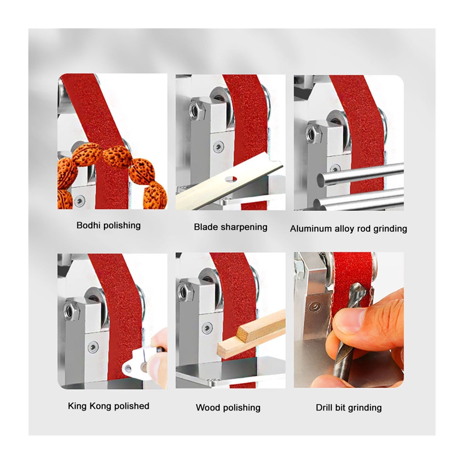 Multifunctional Desktop Vertical Miniature Mini Electric Belt Machine DIY Polishing Machine Fixed Angle Grinder ,Low Vibration