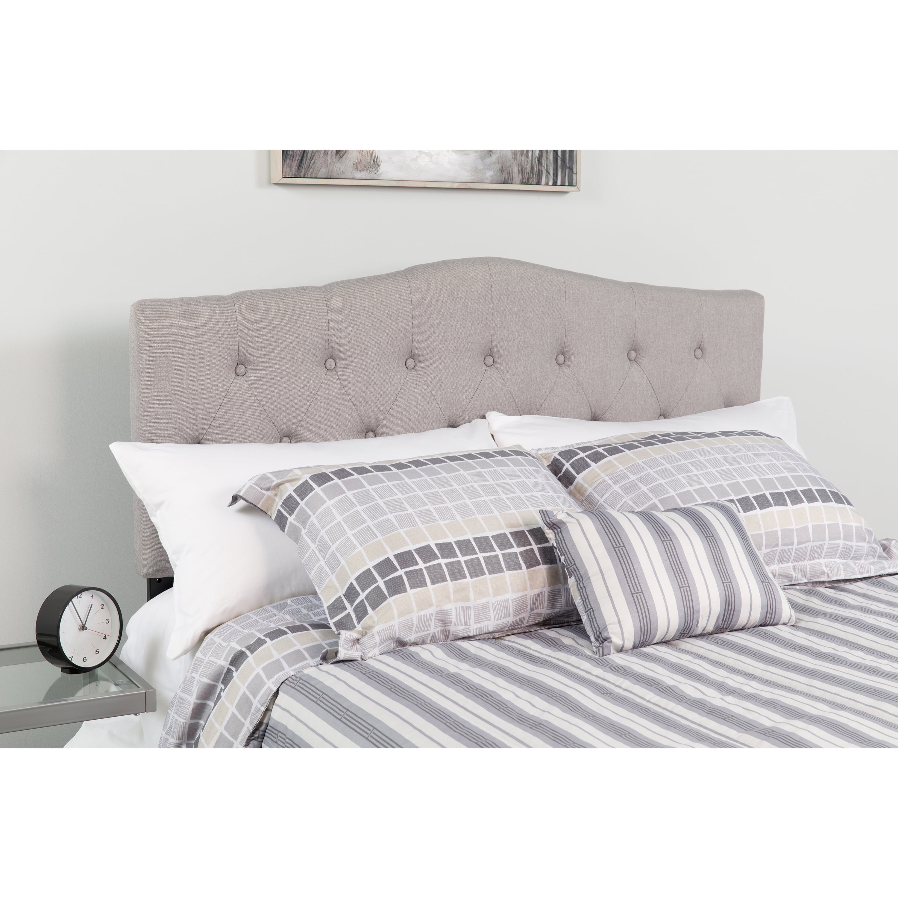 Flash Furniture Cambridge Tufted Upholstered Full Size Headboard In Flash Furniture Cambridge Tufted Upholstered Full Size Headboard In Light Gray Fabric Com