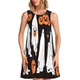 thumbnail image 1 of Fotbe Halloween Ghosts And Pumpkins Vestido de Verano sin Mangas para Mujer – Vestido Midi Línea A, Estilo Camiseta Floral, Vestido Playero Casual y Fluido, 1 of 7