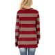 thumbnail image 5 of Sonducket Camiseta de mujer Camiseta suelta de manga larga Blusa larga Top de cuello en V de otoño Prendas para la parte del cuerpo Raya roja L, 5 of 6