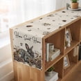 thumbnail image 6 of Table Runners 90 Inches Long Dress Scarves, Rabbits Pine Cone Farmhouse Coffee/Dining/Kitchen Table Runner for Living Room, Sweet Home Texture Rustic Leaf Retro Beige 13x90 Inch, 6 of 9