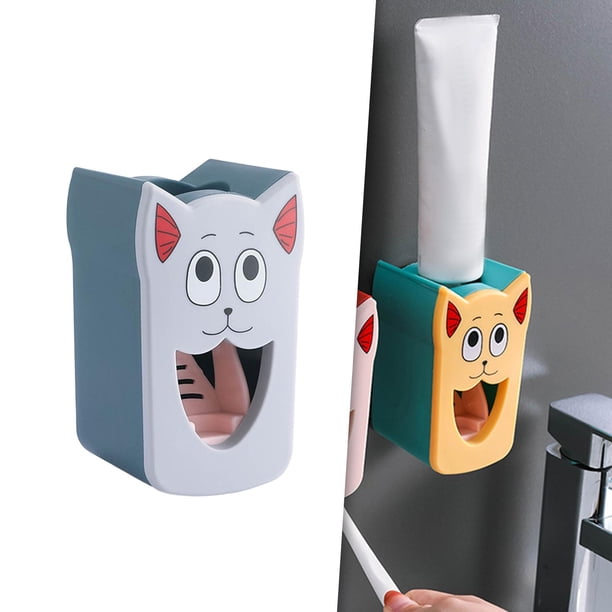 Dispensador automático de pasta de Ahorro de espacio montado en la pared para inodoro de baño Azul perfecl Exprimidores de pasta de dientes