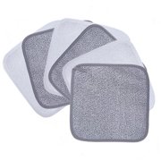 Polyte Premium Hypoallergenic Microfiber Makeup Remover and Facial Cleansing Cloth, 8 x 8 in, 6 Pack (Gray,White)